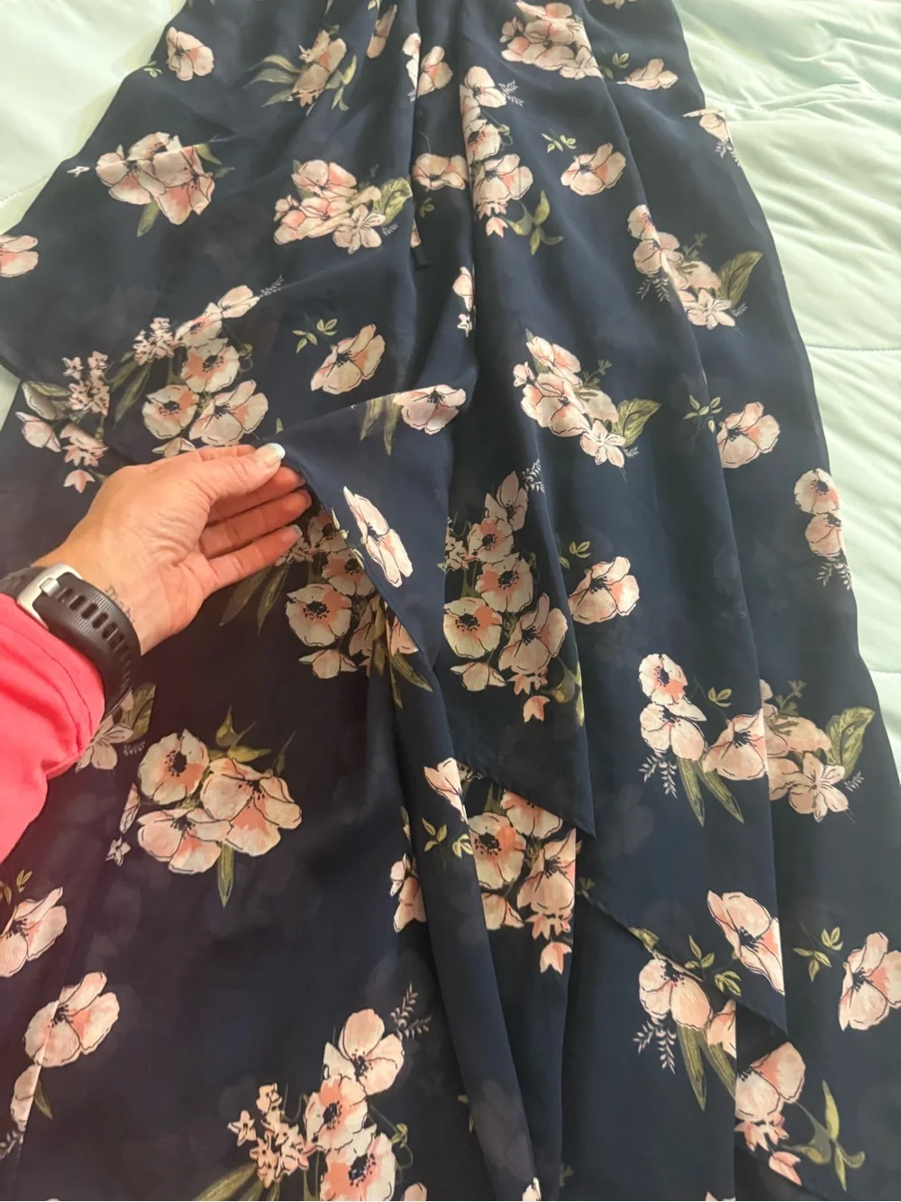 Abercrombie & Fitch Navy Dress with Pink Floral Accents