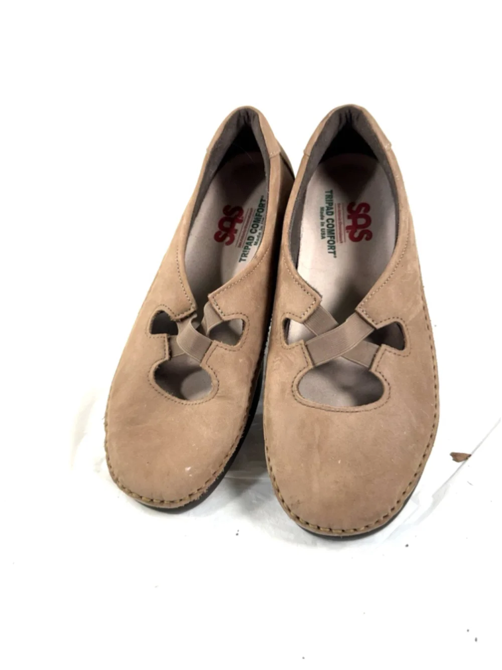 SAS Women's Size 8.5W Praline Tan Crissy Slip On Nubuck Leather Loafer Shoes