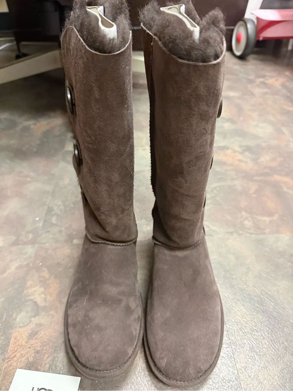 UGG Chestnut Triplet II Tall Button Suede Boots