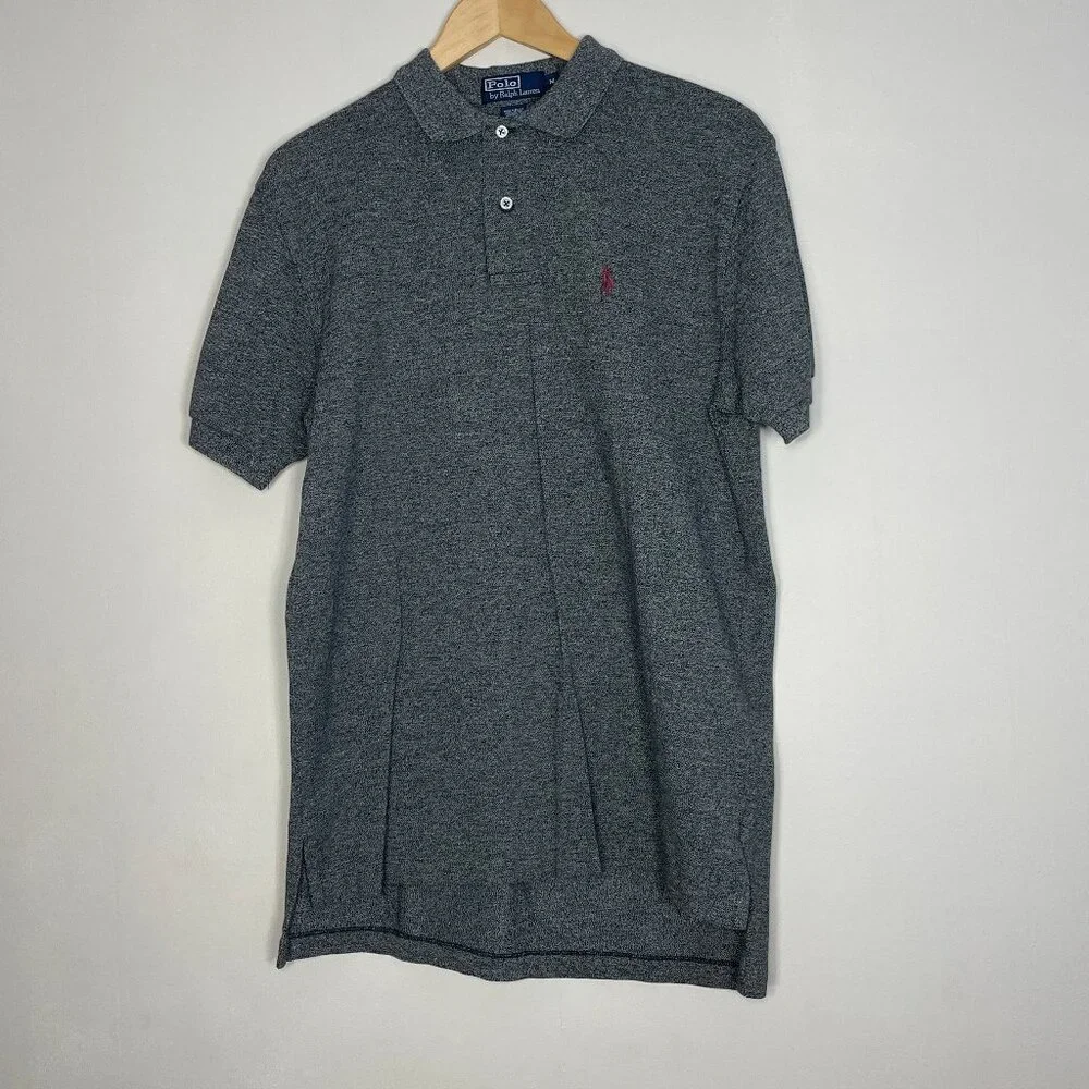 Polo Ralph Lauren Shirt Men's Medium Charcoal Gray Heathered 100% Cotton
