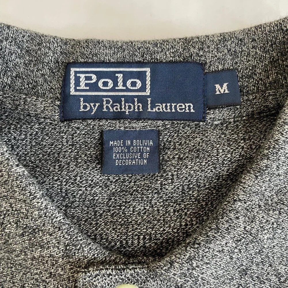 Polo Ralph Lauren Shirt Men's Medium Charcoal Gray Heathered 100% Cotton