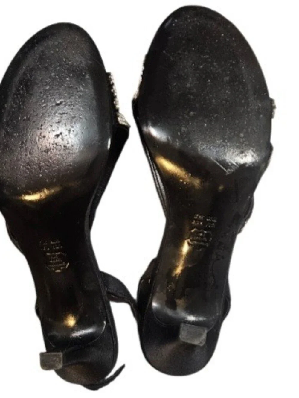 Nina Black Crystal-Strap Slingback Sandals 2