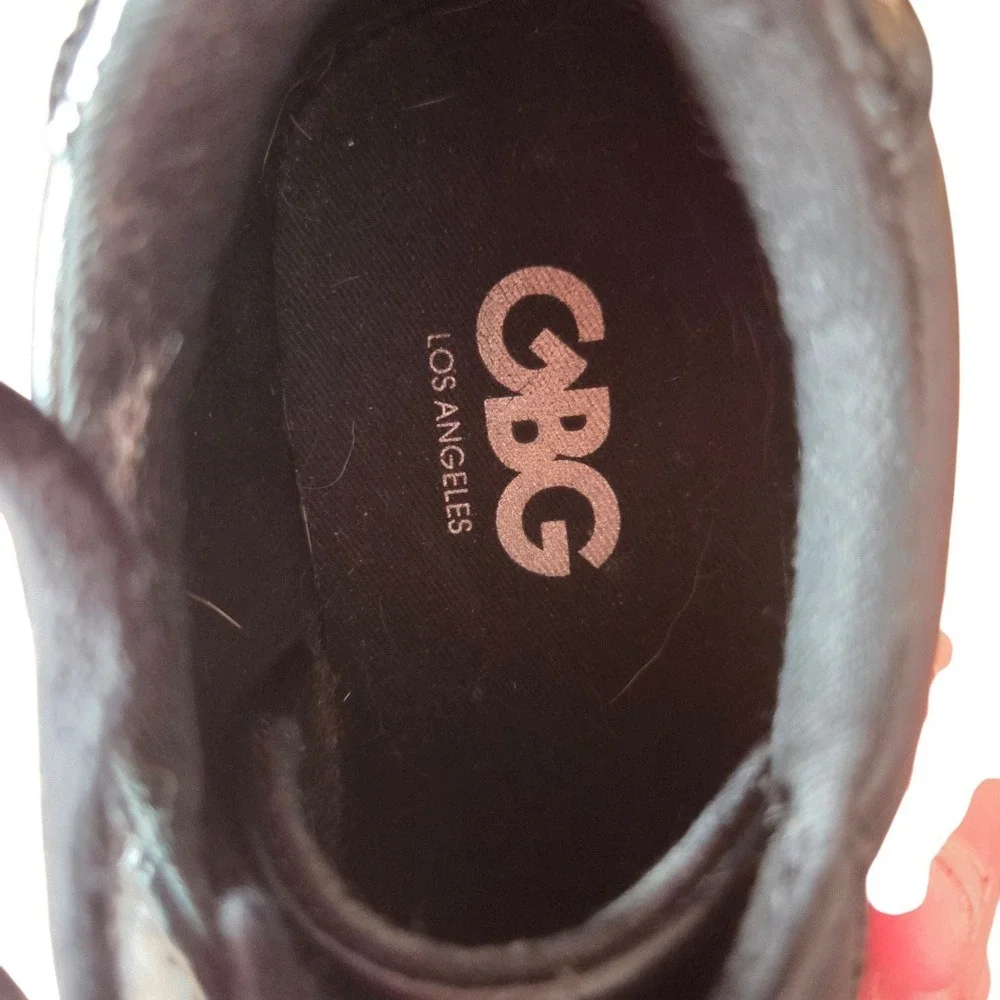 Guess‎ GBG Los Angeles Black Logo Embossed Lace-Up Sneakers Women's 7.5