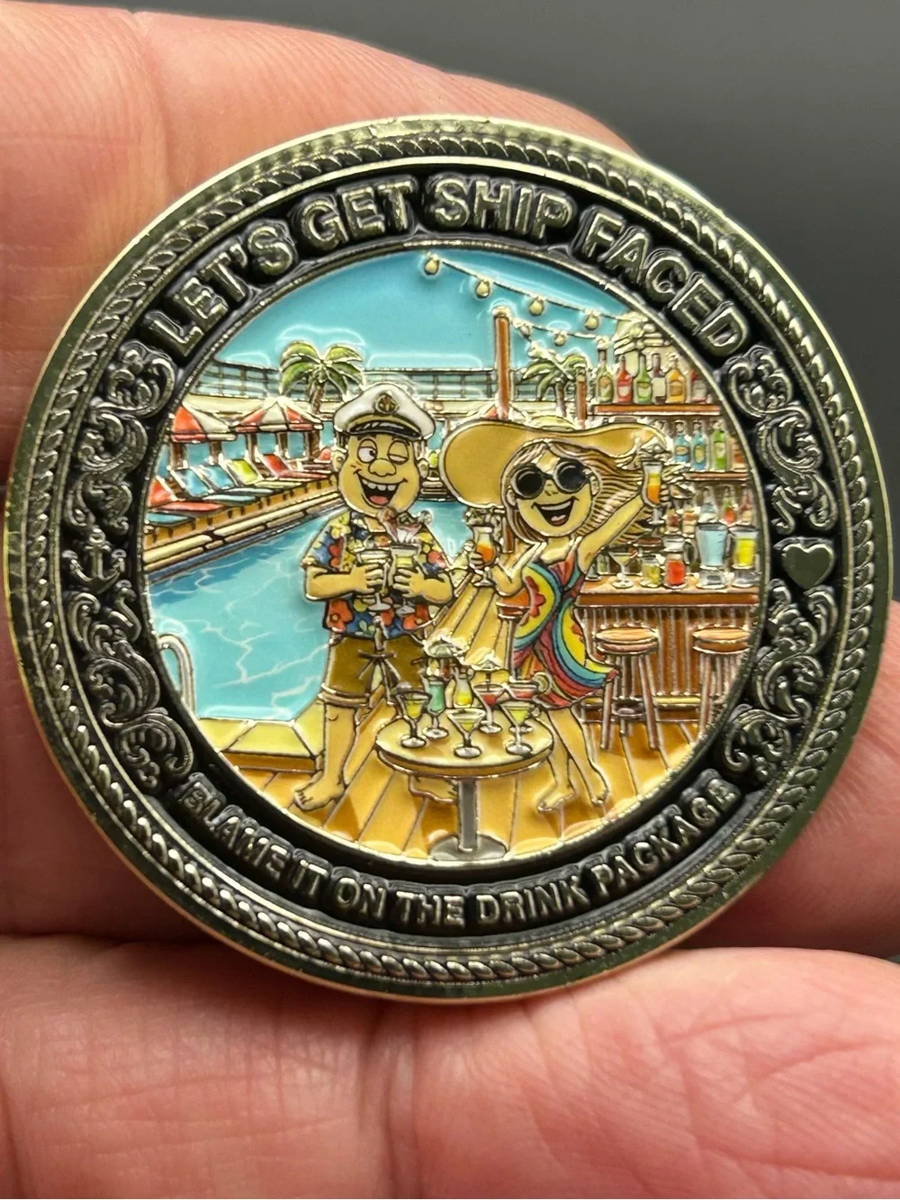 We Don't Give a Ship Commemorative Coin - Colorful Sunset Design