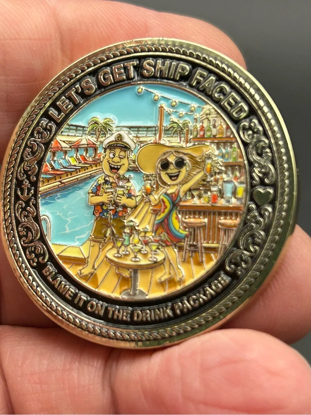 We Don't Give a Ship Commemorative Coin - Colorful Sunset Design