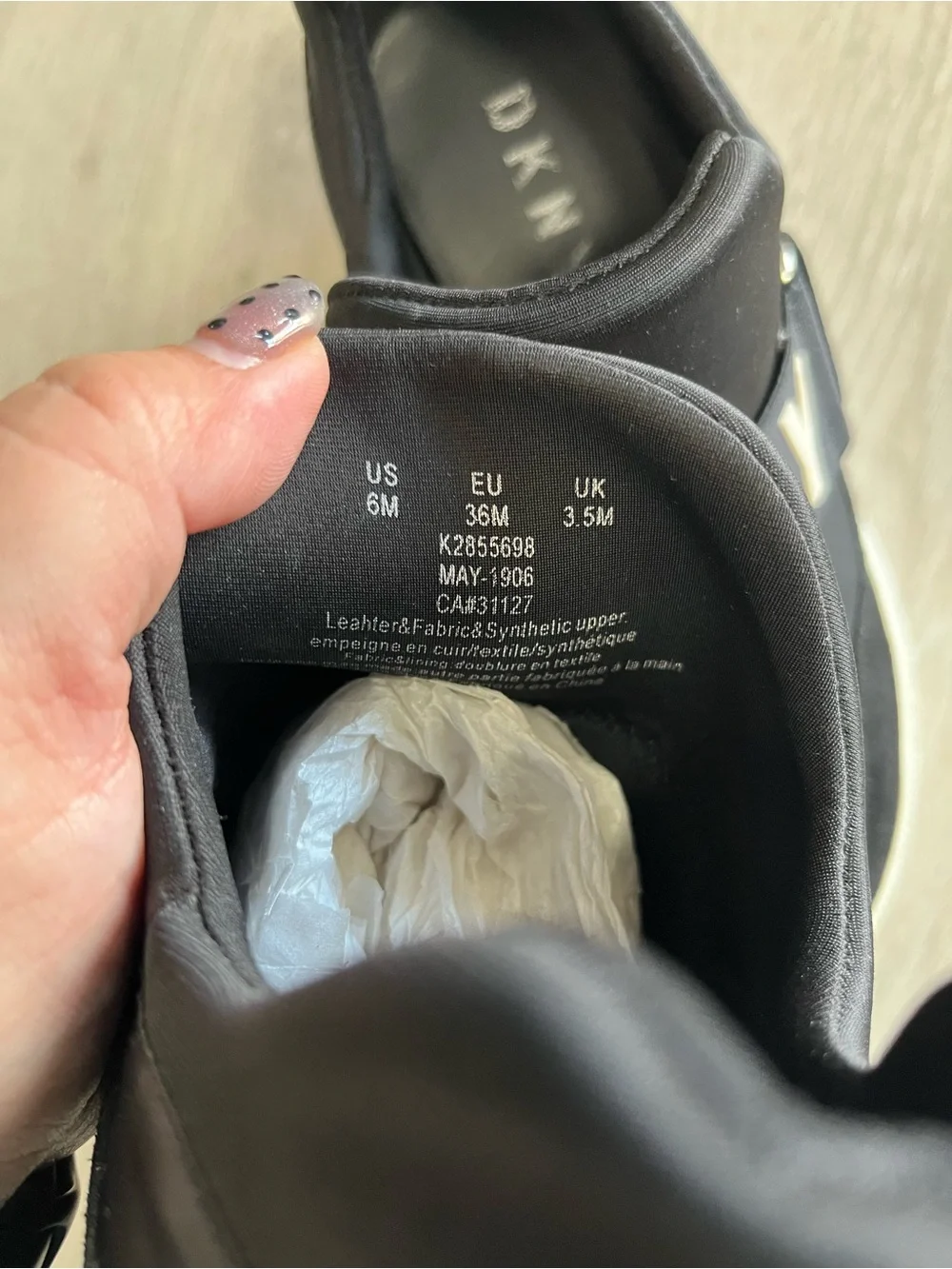 Dkny Black Slip-On Sneakers with White Logo Strap