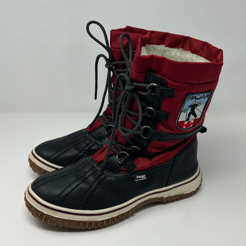 Pajar red and black snow boots