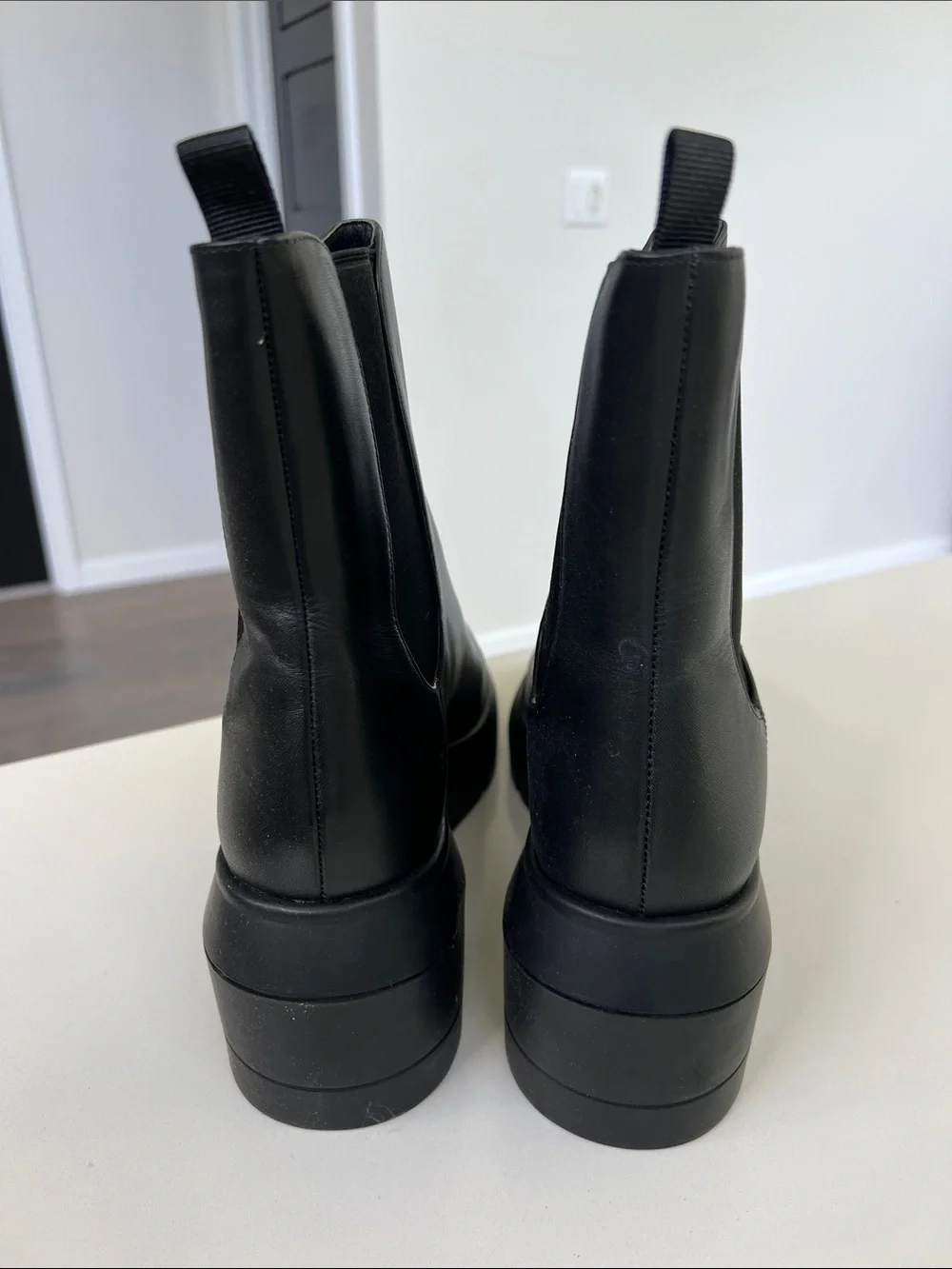 Stuart Weitzman black leather norah combat booties ankle boots size 10C