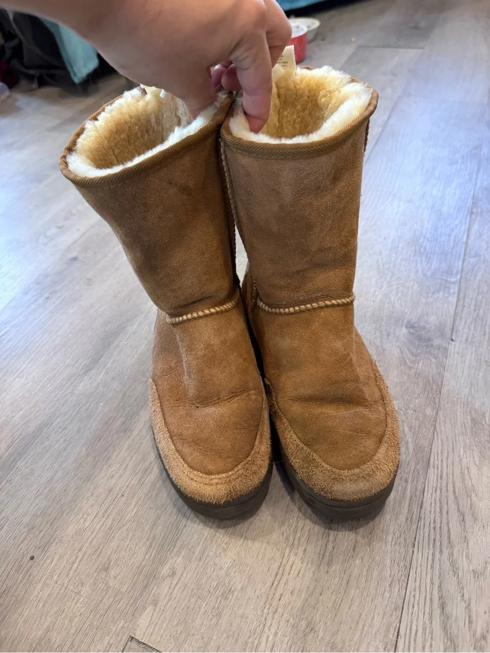UGG ULTRA SHORT REVIVAL Women's 5 Chestnut Brown Suede Boots Shearling Lined