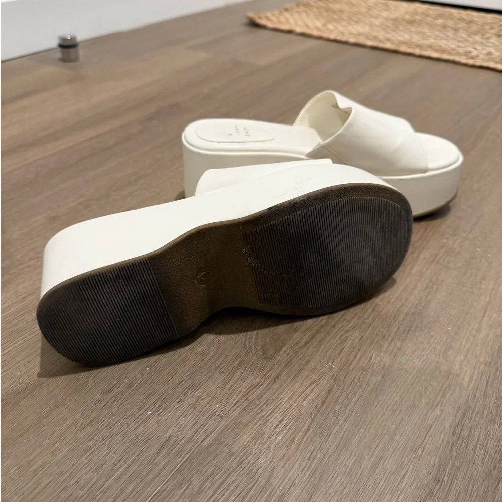 a new day Cream Platform Slide Sandals