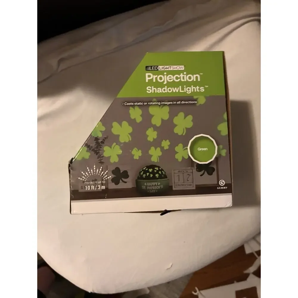 LED Lightshow Projection ShadowLights Rotating LED Dome Shamrocks - Green
