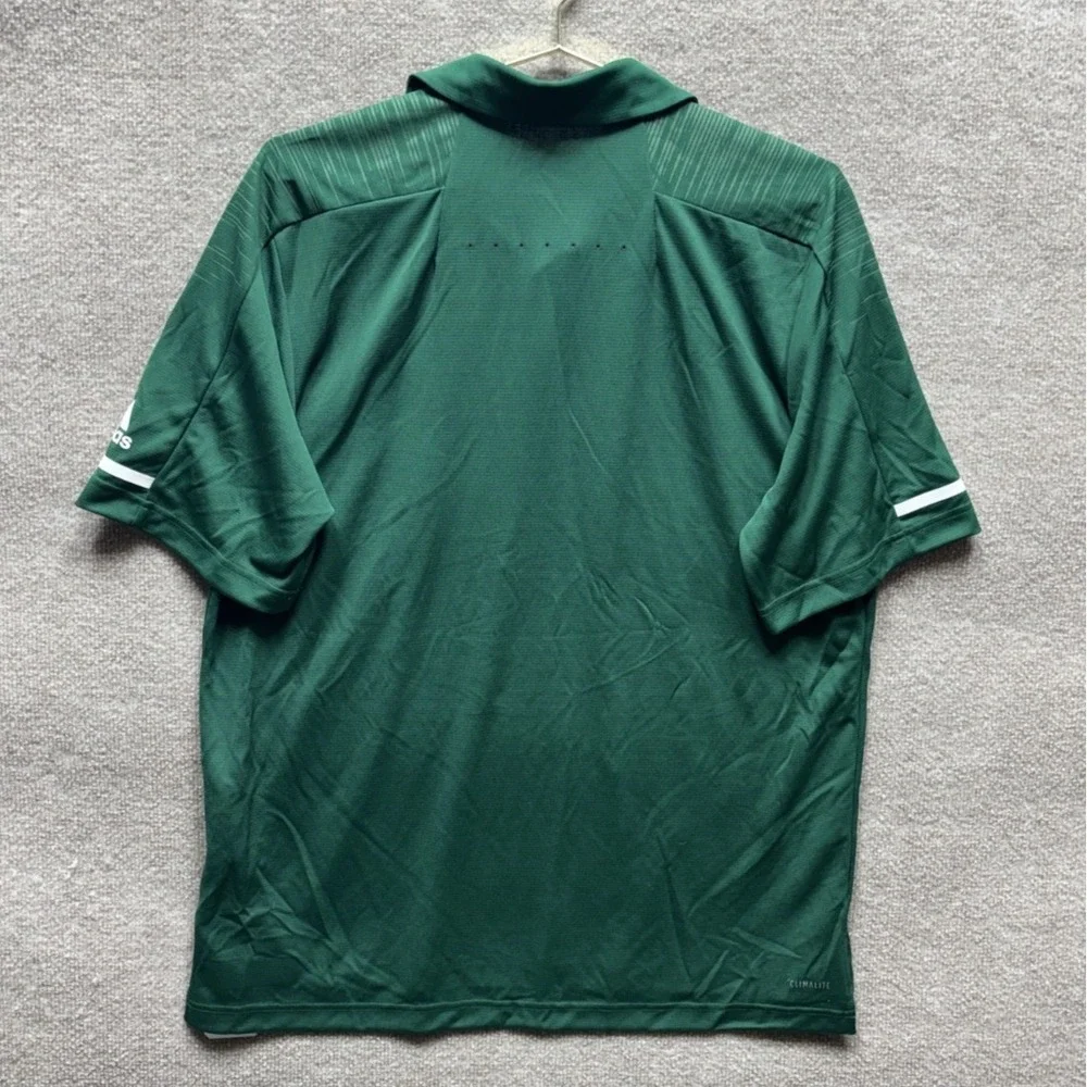 Adidas Men's Team Power Green Stadium Coaches Polo Large  Short Sleeve NEW NWT