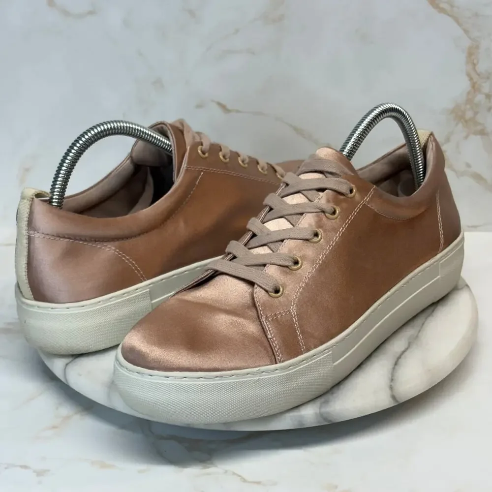 J/Slides Amberr Sneakers Pink Blush‎ Satin Leather Lined Woman's 10 Casual