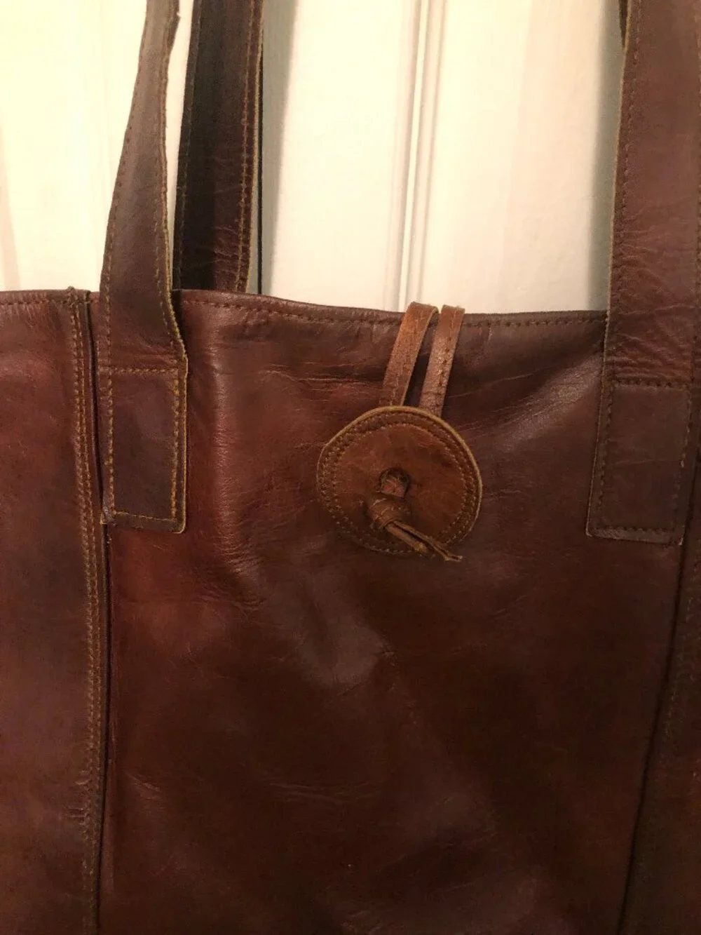 Vintage Leather Tote Bag