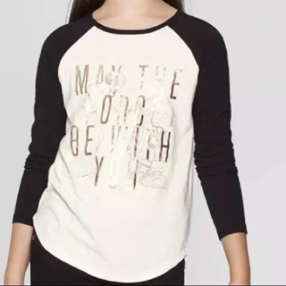 Star Wars Black & White “May the Force Be With You” Long Sleeve Top Size XL
