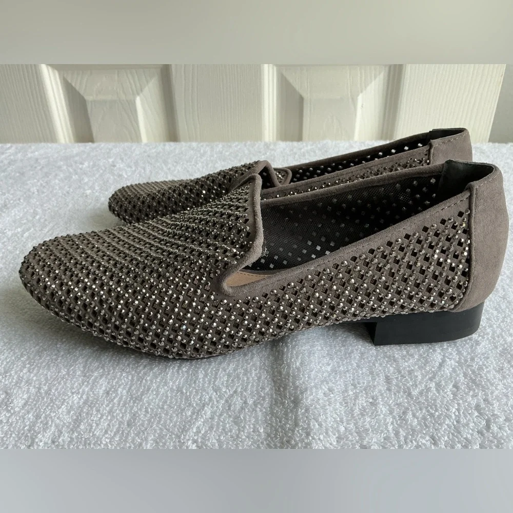 ANTONIO MELANI Black Studded Loafers shoes size 6