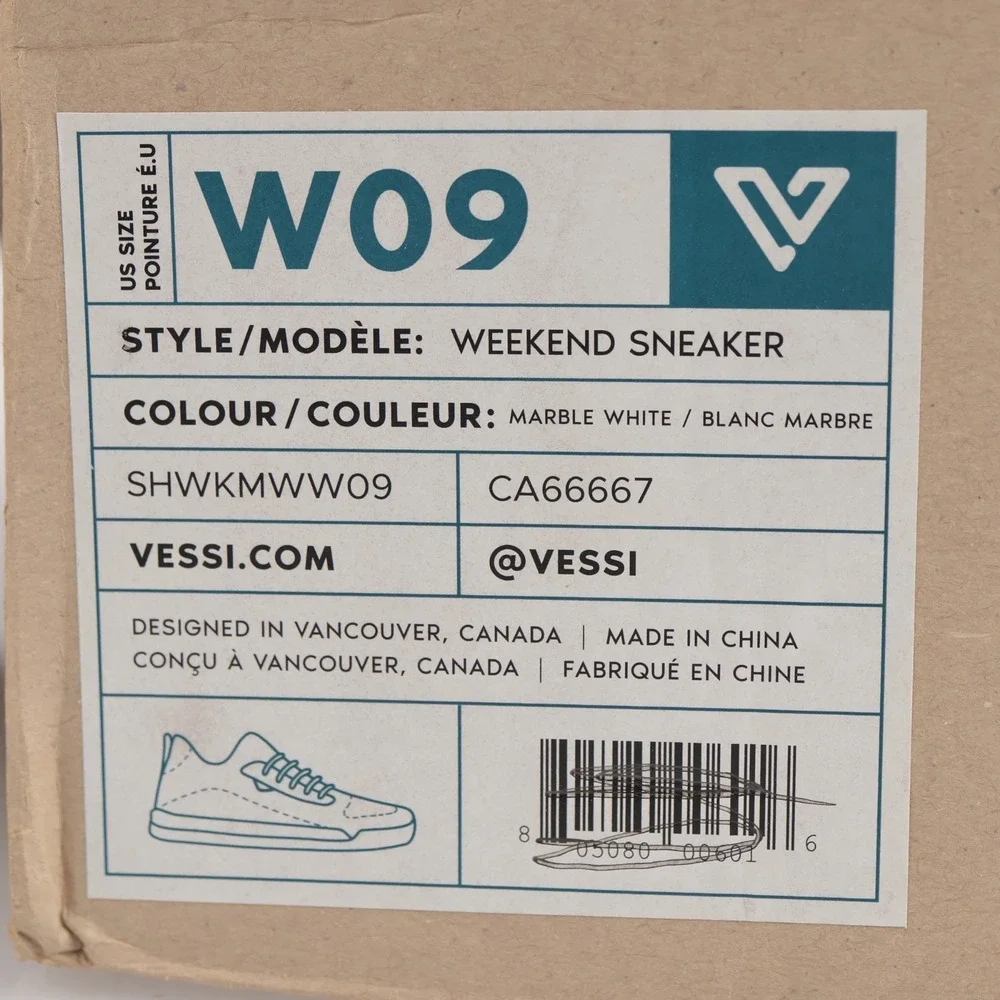 Vessi Womens Weekend Sneaker Size 9 Waterproof White Marble Lace Up Comfort Shoe