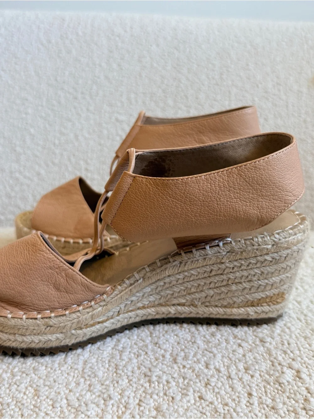 Eileen Fisher Tan Espadrille Wedge Sandals
