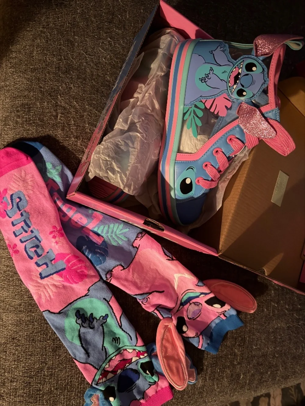 Mad mia stitch shoes with socks NEW