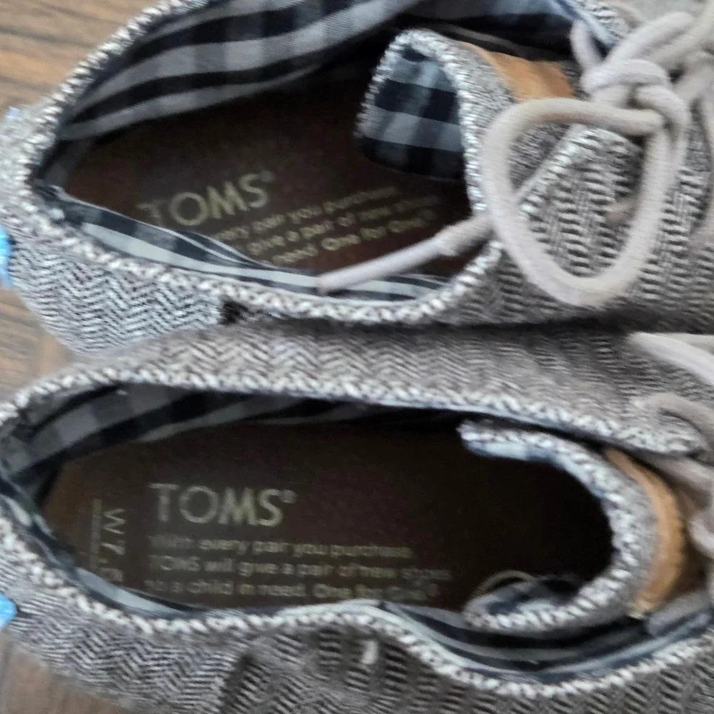 Toms Desert‎ Herringbone Tweed Wedge ankle boots womens size 7.5