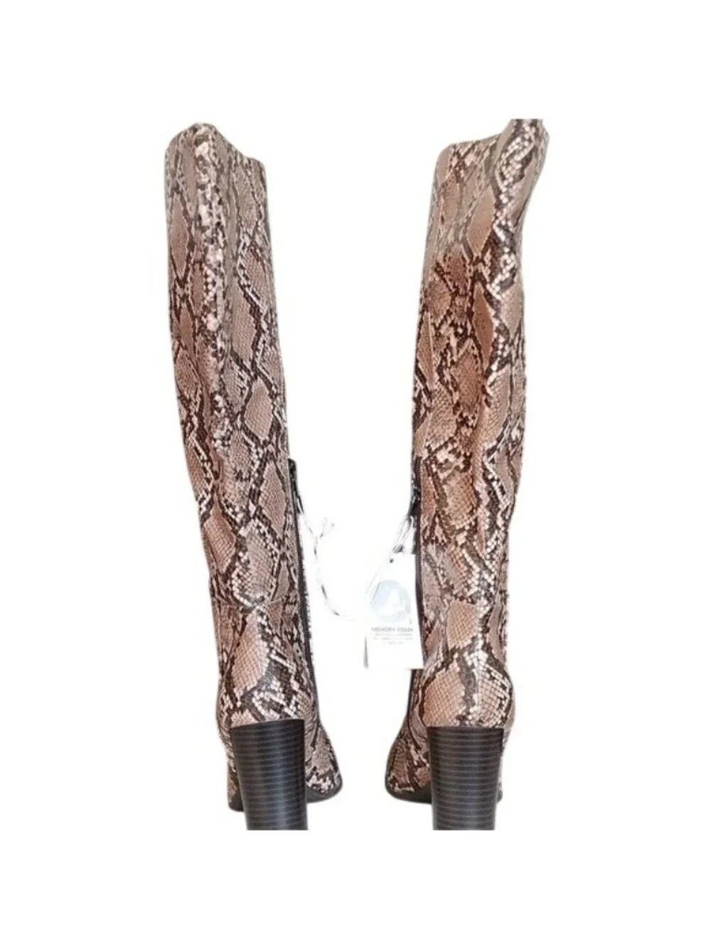 a new day Snakeskin print Brandee Knee High Heeled Fashion Boots, size 8