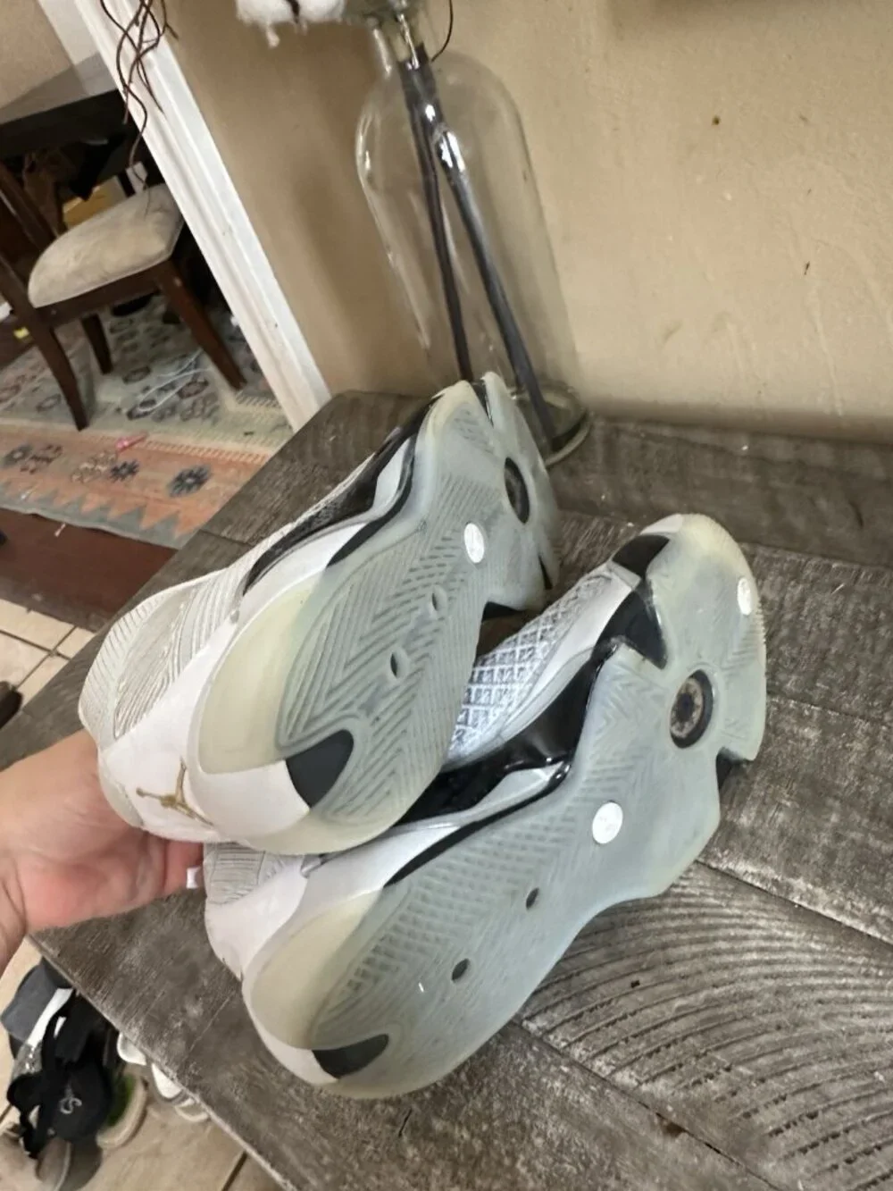 Jordan white black shoes
