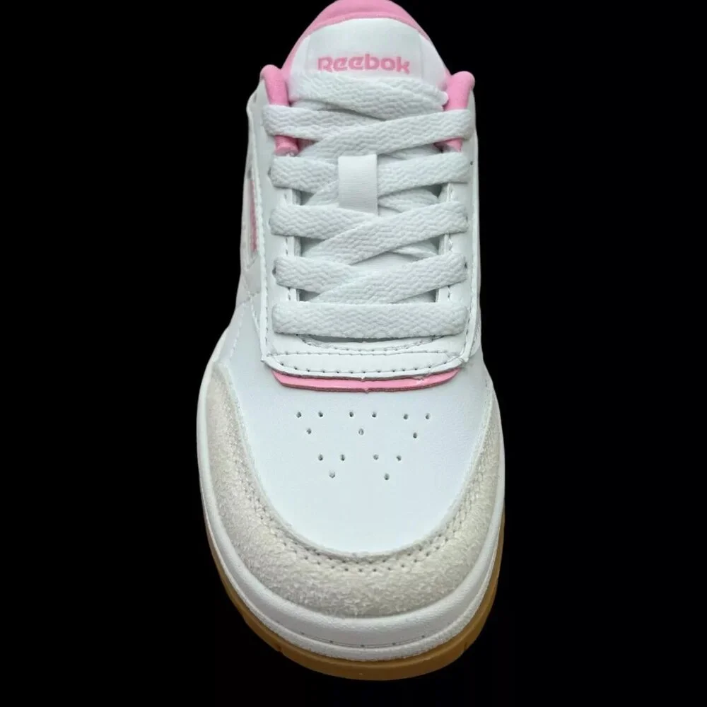 Reebok Tech Geo Youth Girls Casual Sneakers Size 1Y White/Beige/Pink‎ Lace up