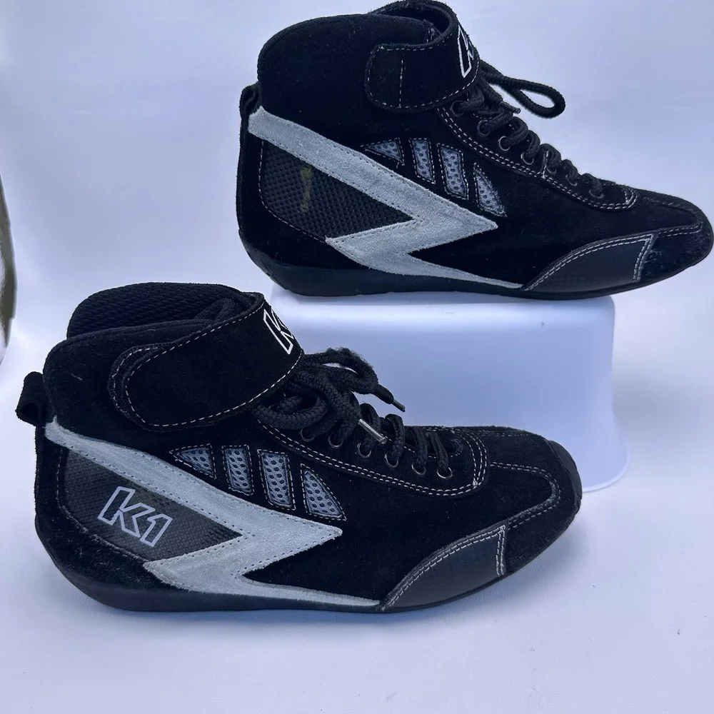 K1 RaceGear Black Race Shoes Boys/womens‎ Size 8 US 39 EU Kart Racing