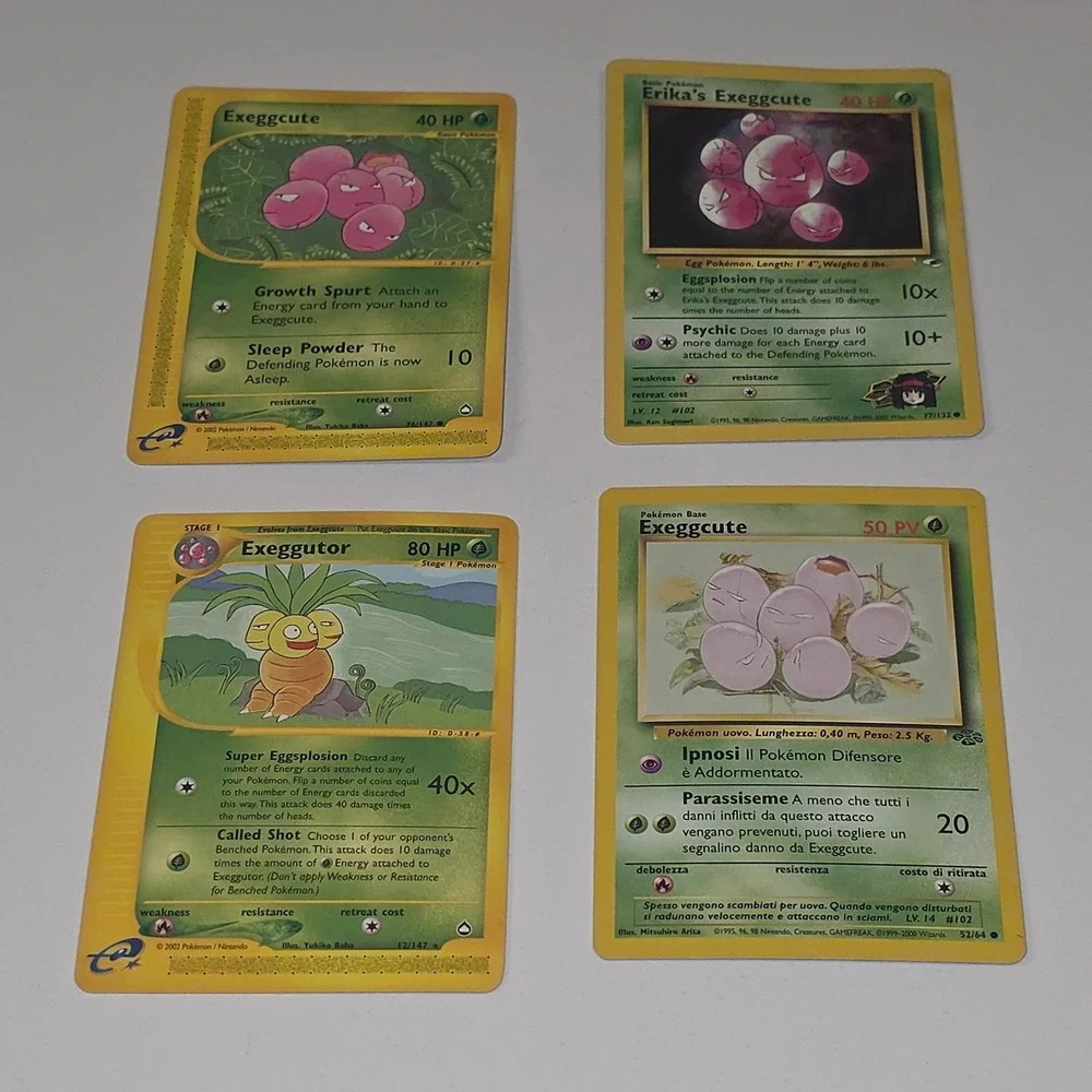 Pokemon Card Lot Exeggutor Aquapolis 12/147 Erika's Exeggcute Jungle Italian