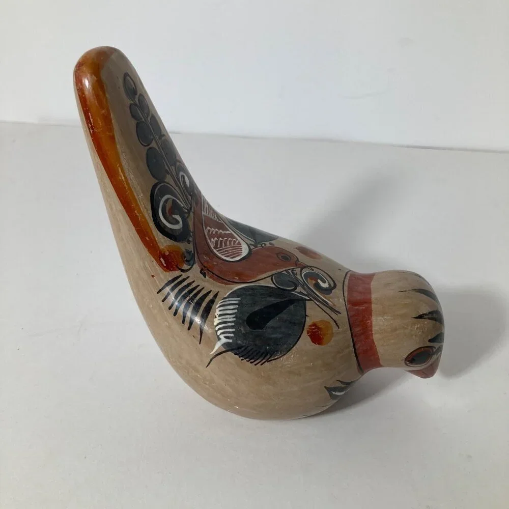 Tonala Ceramic‎ Floral Bird Brown 4 x 6