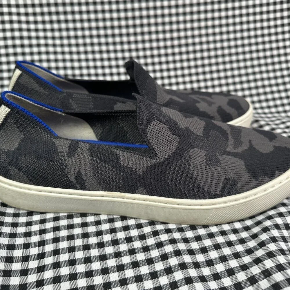 Rothy’s Gray Camo Slip On Sneakers Washable Flats Women's Size 7.5