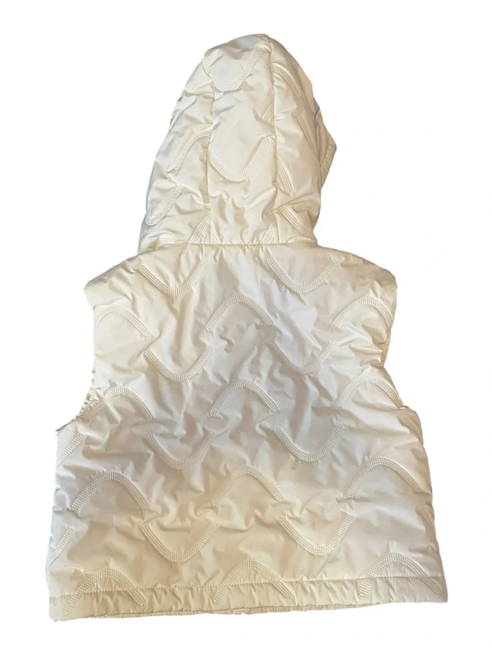 Old Navy Cream Quilted Hooded Puffer Vest for Kids