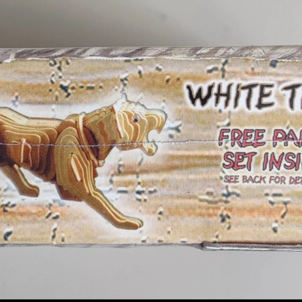 BC Bones White Tiger 3D Wooden Puzzle, New Sealed