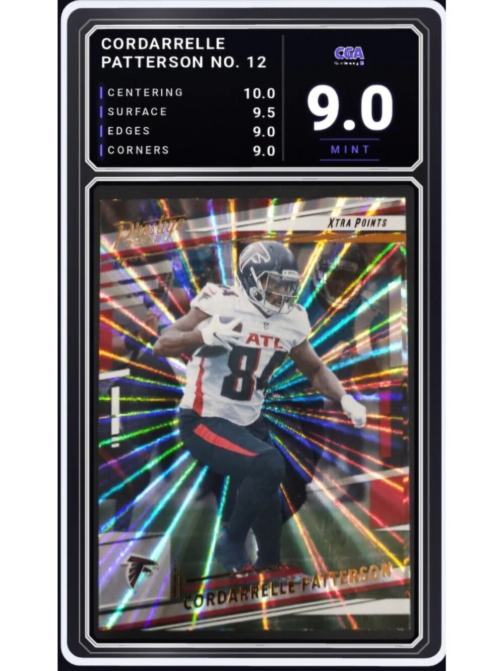 2022 Prestige Xtra Points Sunburst #12 Cordarrelle Patterson -CGA 9.0 Dig. Grade