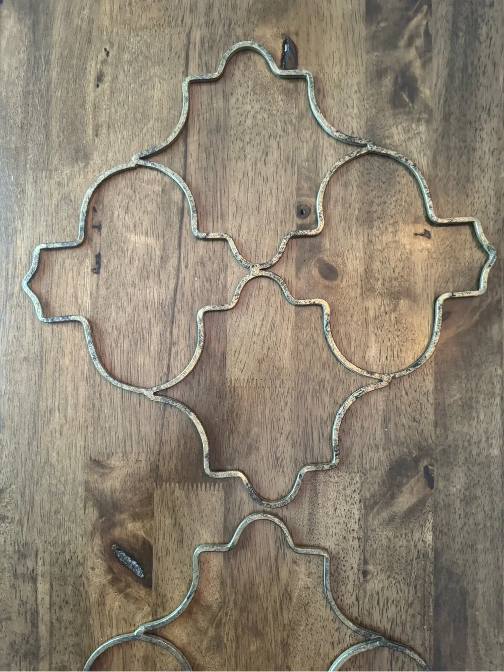 Set of 2 Gold Metal Moroccan Tile Wall Decor