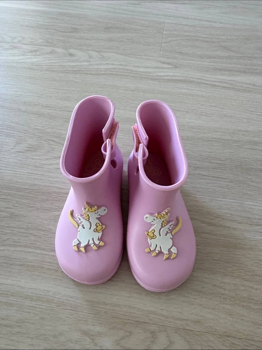 Mini melissa Kids Pink Unicorn Rain Boots size 9 usa