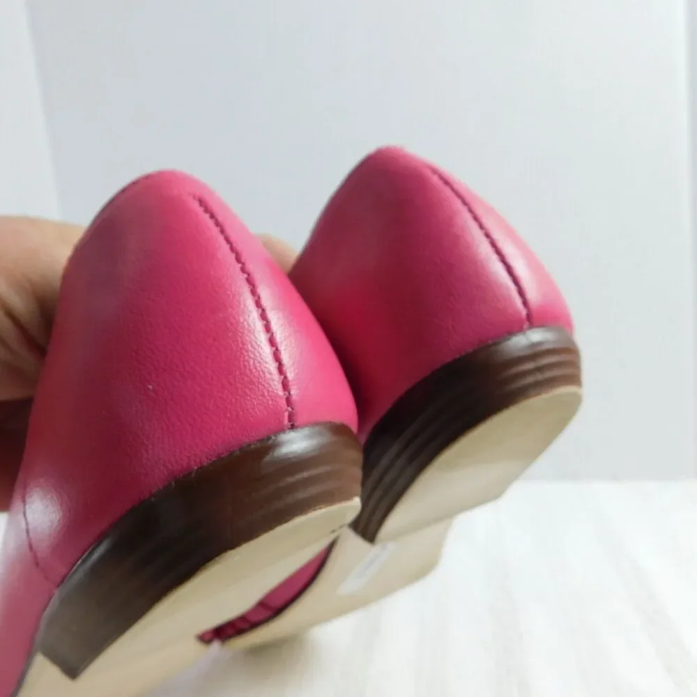 Brass Plum Shoes Nordstrom NEW 7-7.5 Vintage Hot Pink Flats Fuchsia Leather 8.5