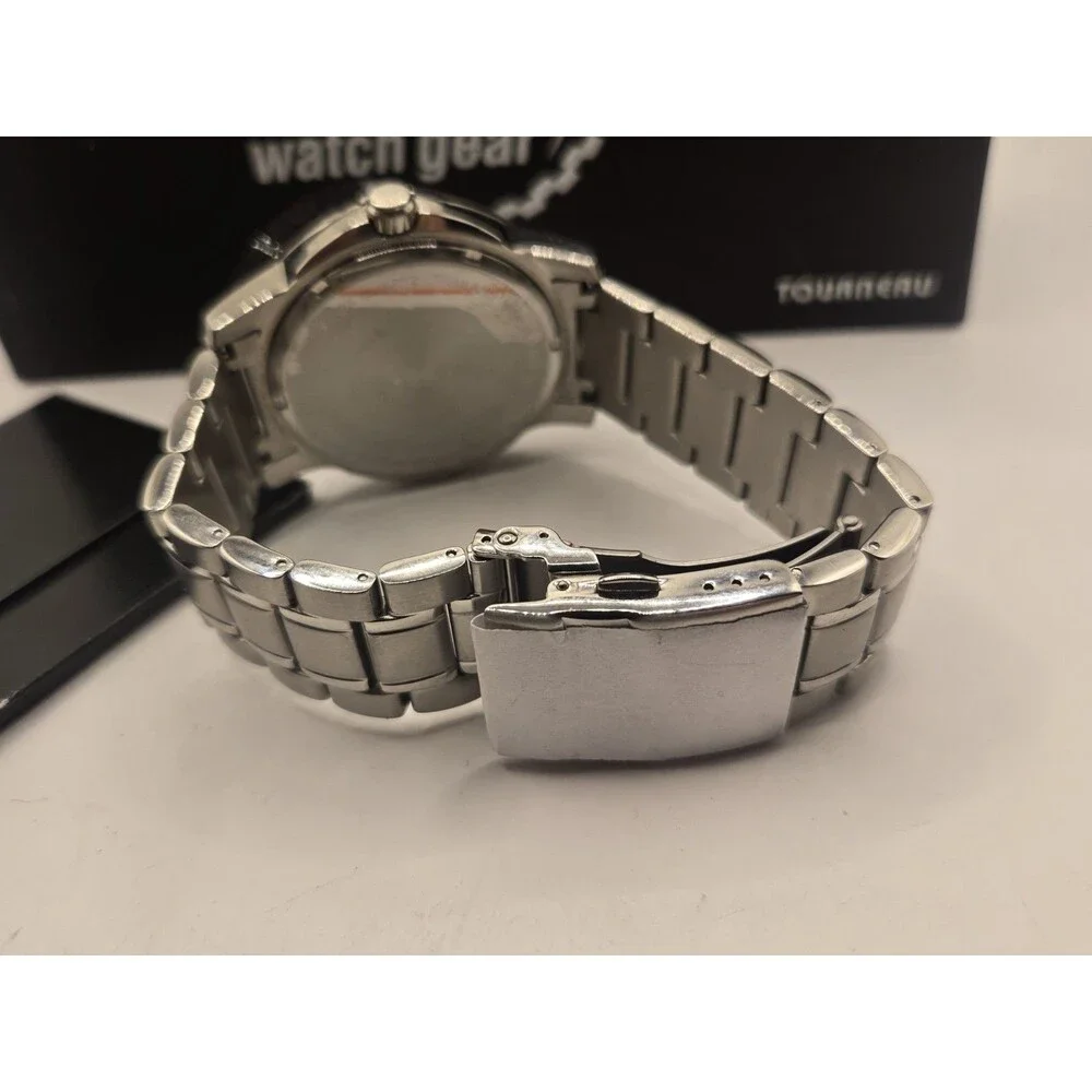NEW Watchgear By Tourneau Men's 44mm Steel Round White Dial Bracelet Steel Watch