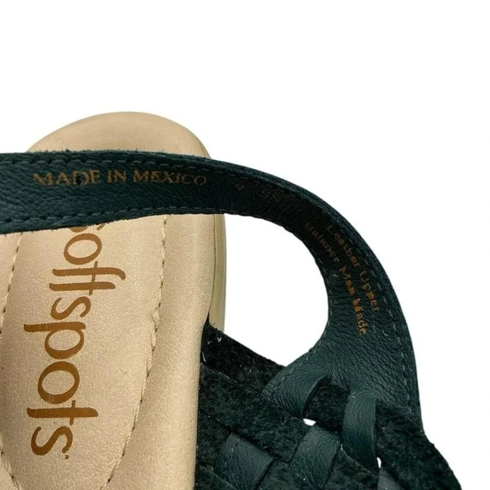 Softspots Tela Women's Slingback Huarache Sandals Navy Blue Leather 9SS Open Toe