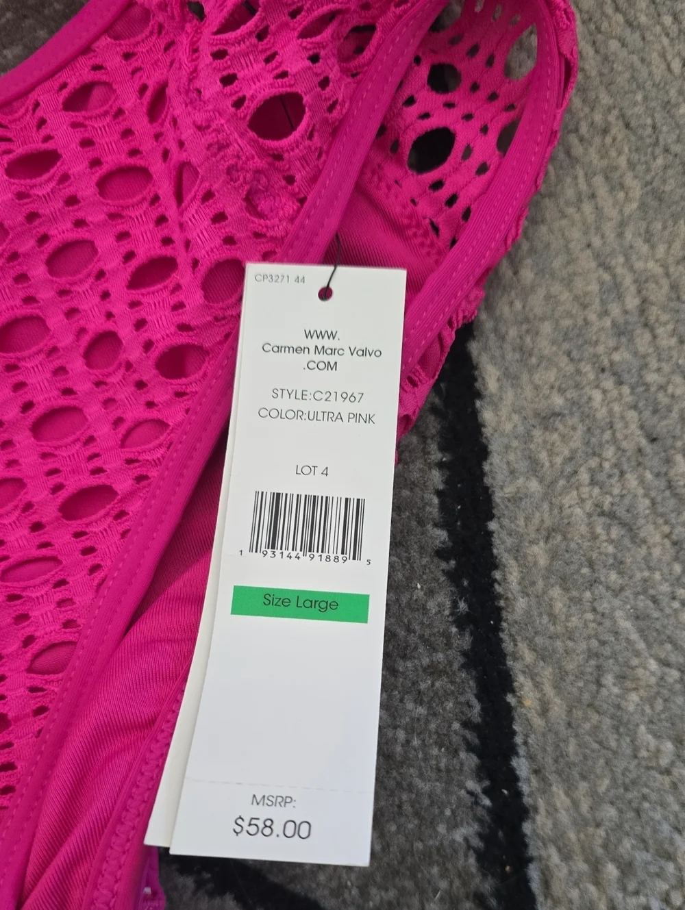 Carmen Marc Valvo Hot Pink Bottoms And Trina Turk Top Sz Lg Nwt