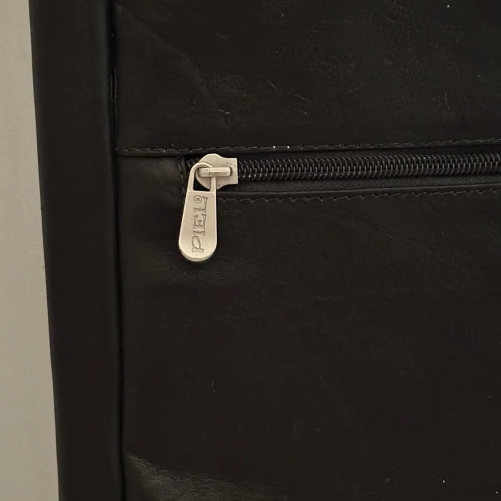 Piel Black Leather Laptop Bag