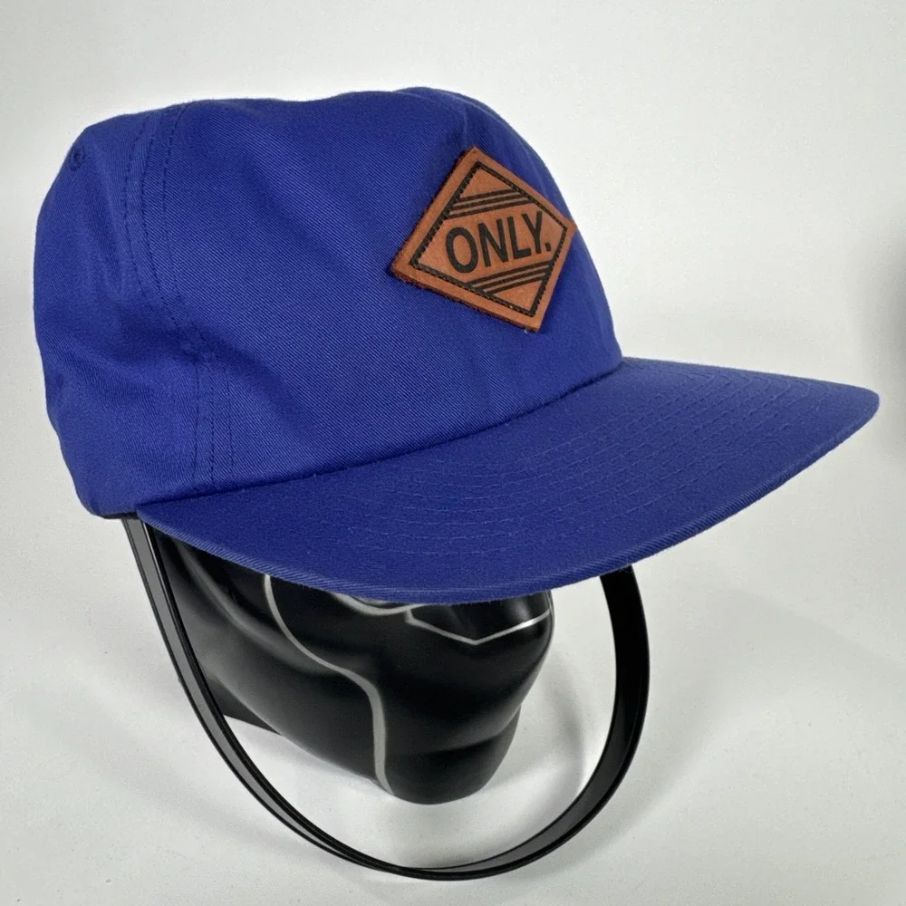Only NY Logo Leather Patch Blue Hat Cap Adjustable‎ Snapback