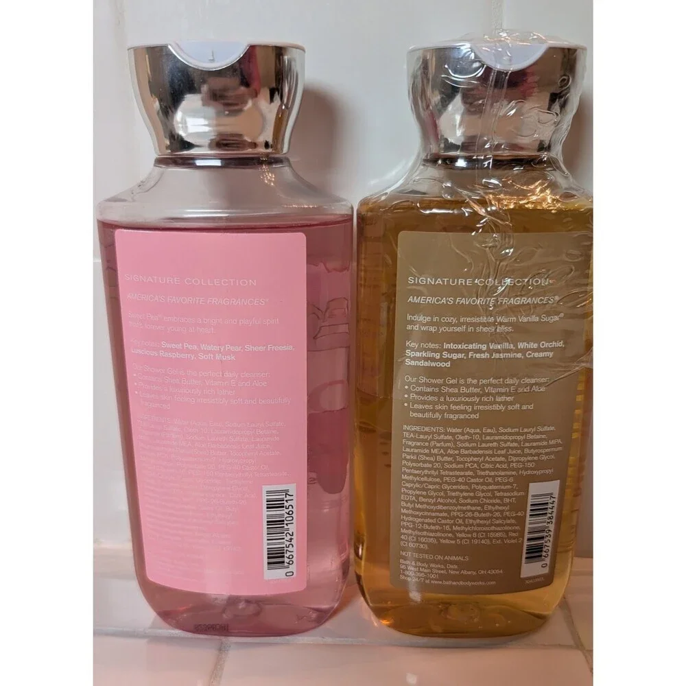 Bath & Body Works Classic Duo Sweet Pea & Warm Vanilla Sugar Shower Gel Set NEW