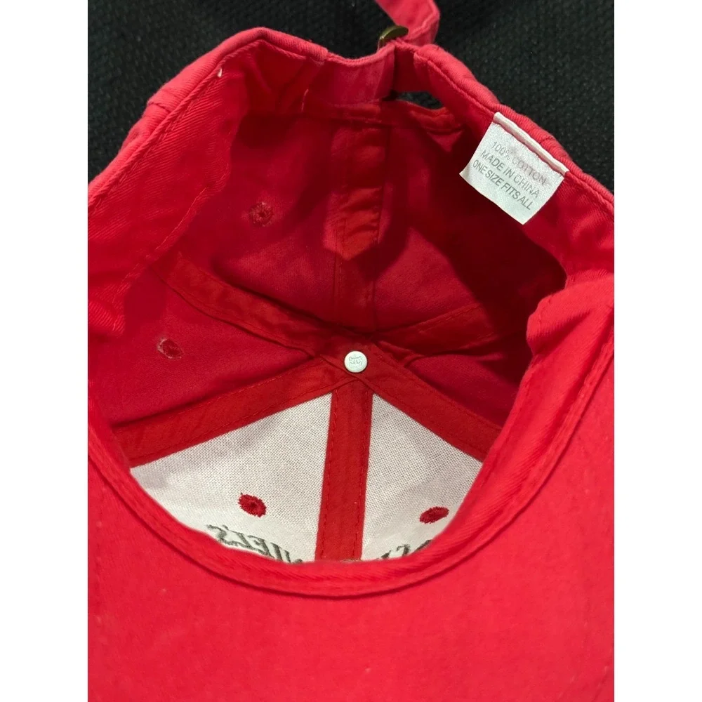 Jack Daniel's Baseball Cap Mens One Size Red Cotton Classic Embroidered Logo Hat