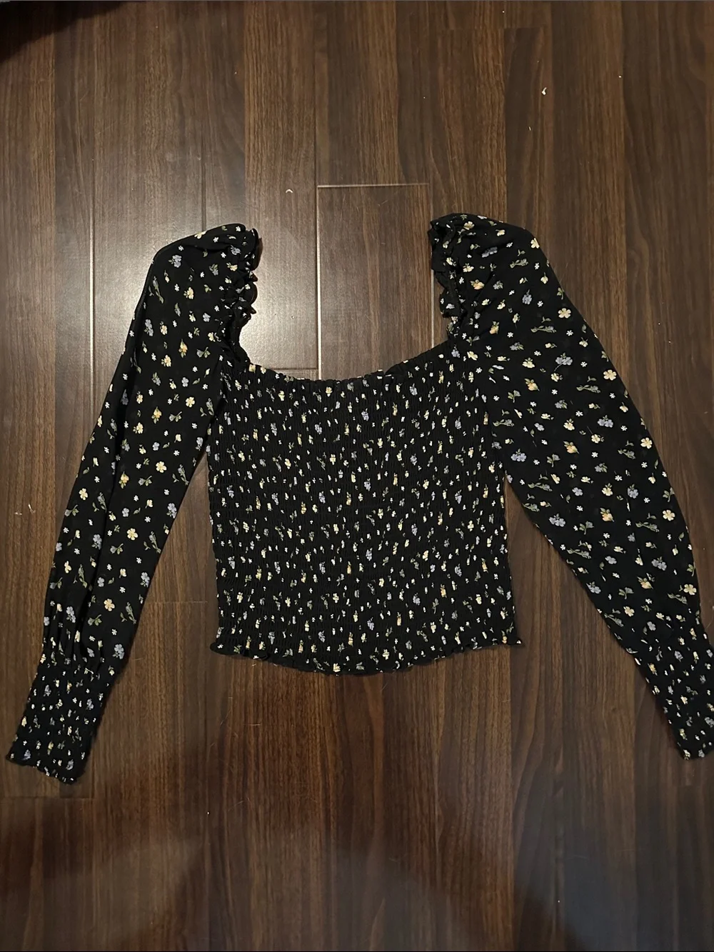Reformation Pinto Smocked Puff Sleeve Jolene Top - small