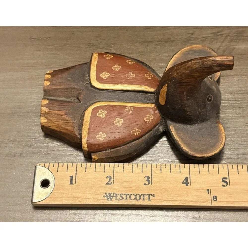 Wooden Hand Carved Elephant Hanging Wall Hook Decor Boho