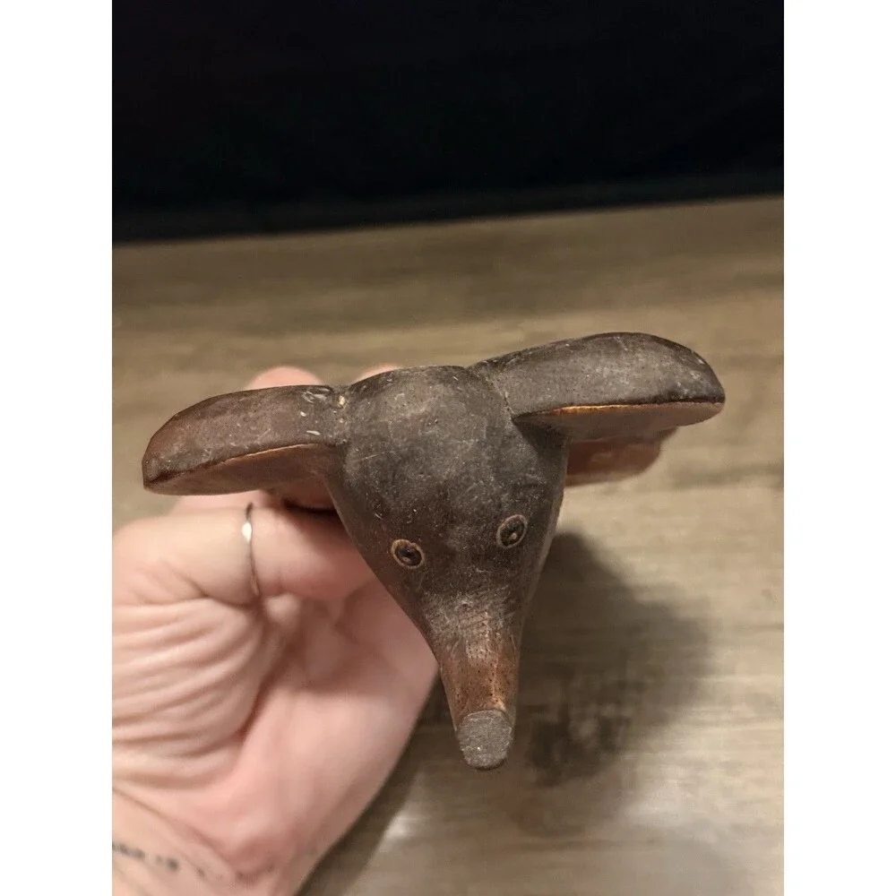 Wooden Hand Carved Elephant Hanging Wall Hook Decor Boho