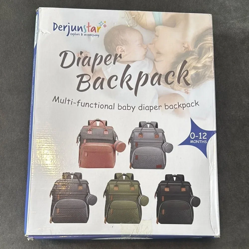 Diaper Bag Backpack Waterproof Large Capacity ChangingPad USB Charging Port NEW