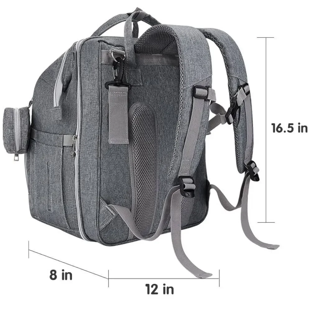 Diaper Bag Backpack Waterproof Large Capacity ChangingPad USB Charging Port NEW