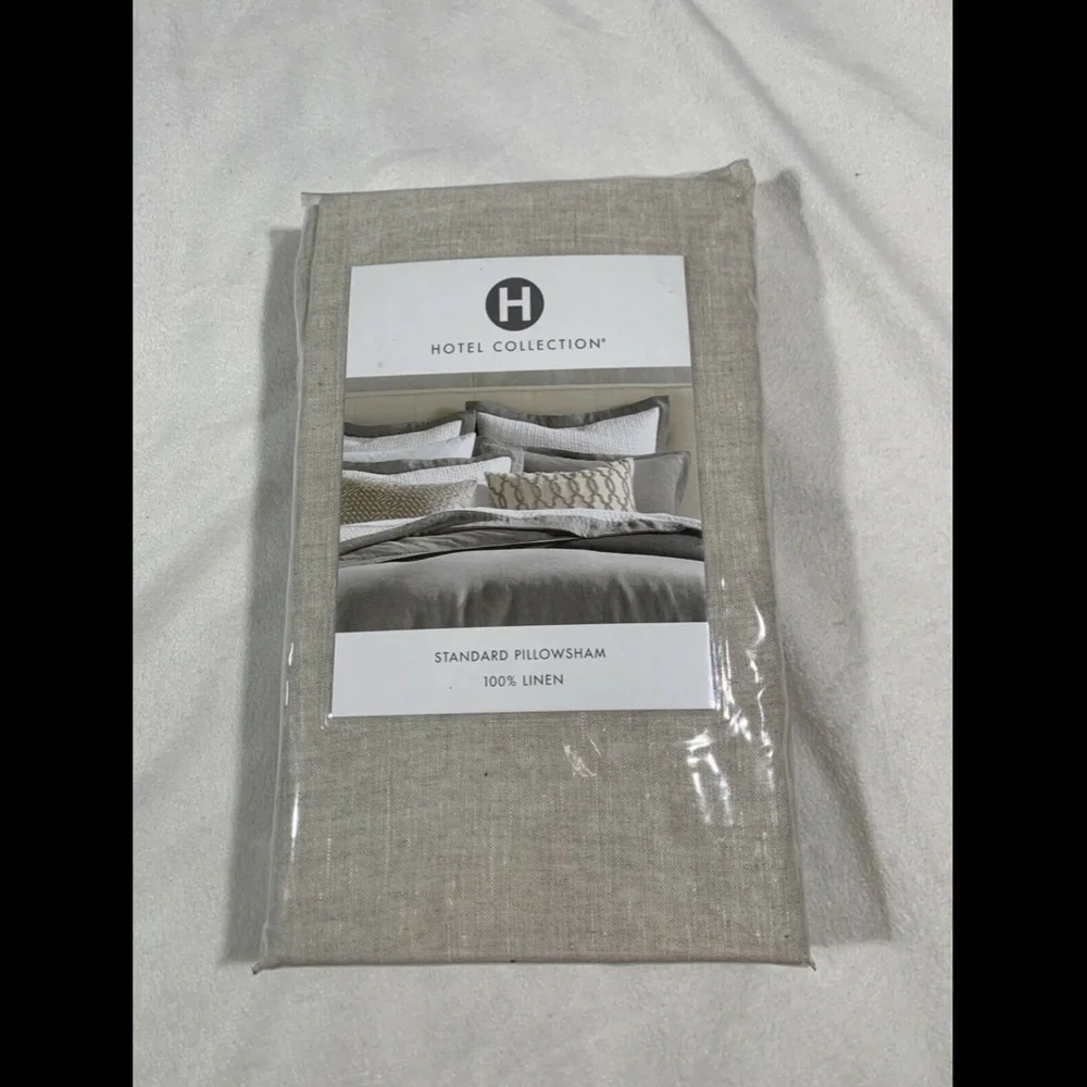 NIB‎ Hotel Collection Natural Linen (1) Standard Sham Pillow Case
